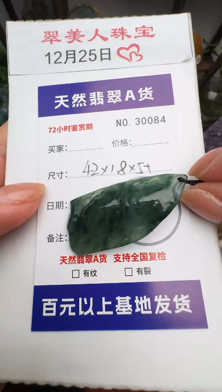 颈饰未镶嵌翡翠原石30084