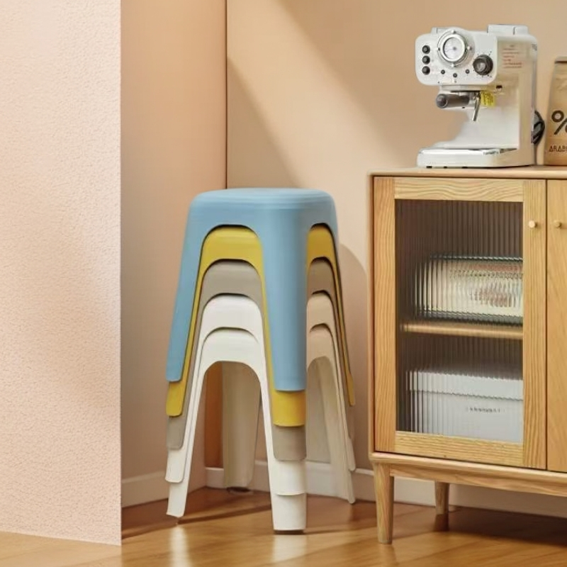 家用塑料凳子店铺用高凳加厚防滑高凳现代简约客厅餐桌加厚收纳凳