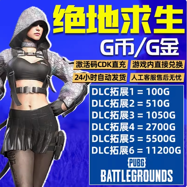 PUBGG币绝地求生金币吃鸡gb游戏币皮肤点券充值兑换码CDK吃鸡