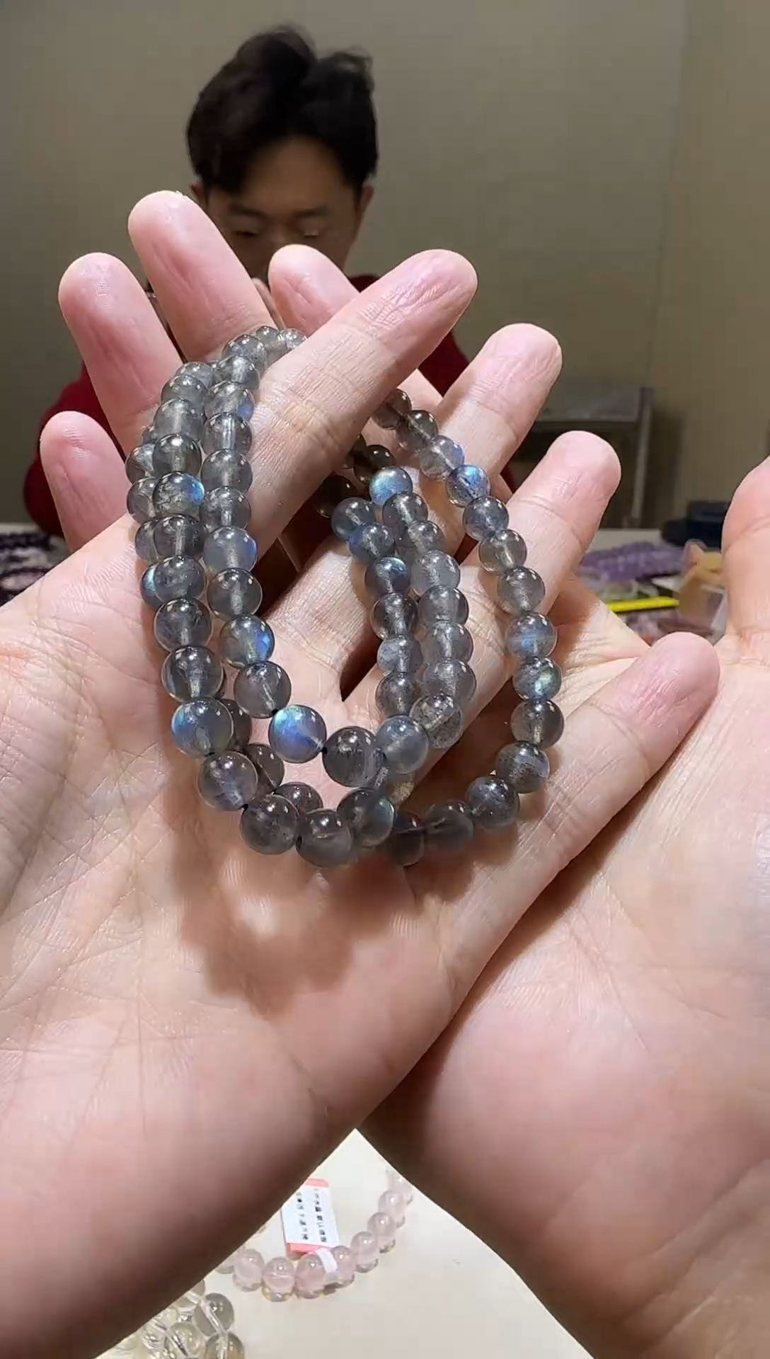 【闪购商品】拉长石手链未镶嵌灰月光三圈6+