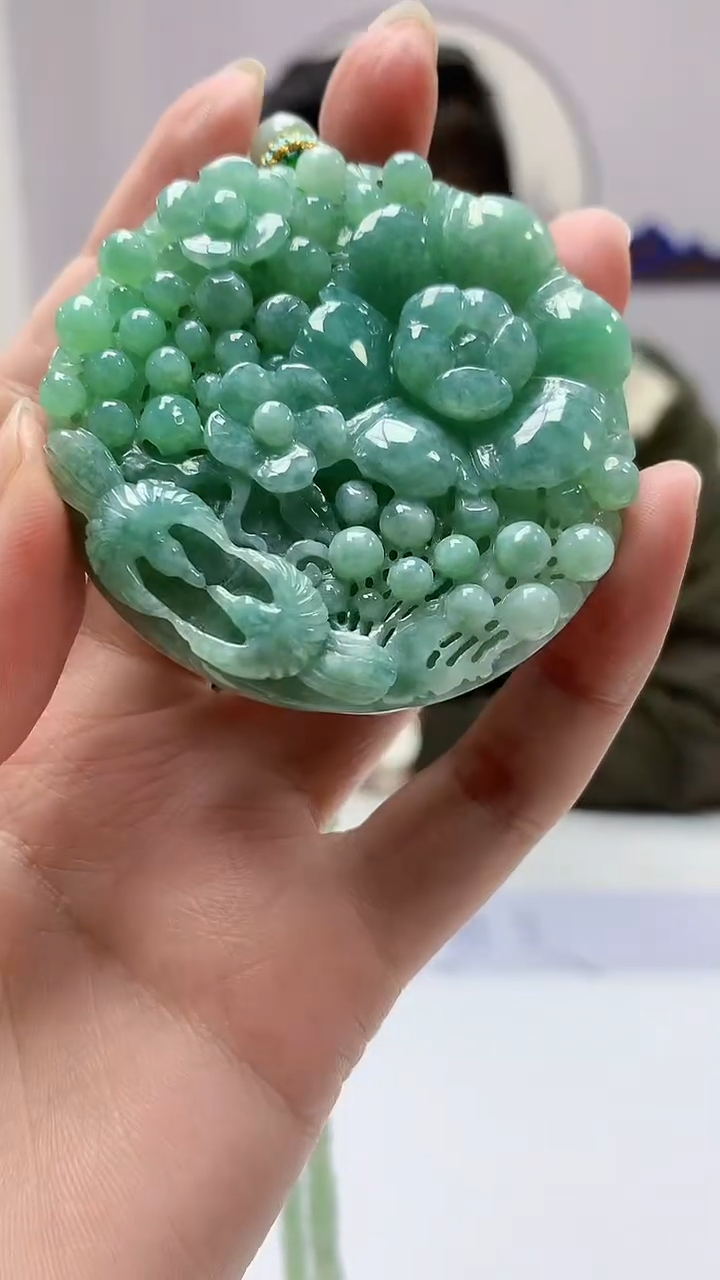 【闪购商品】定制翡翠未镶嵌5152zm-毛货挂件喜上眉梢122