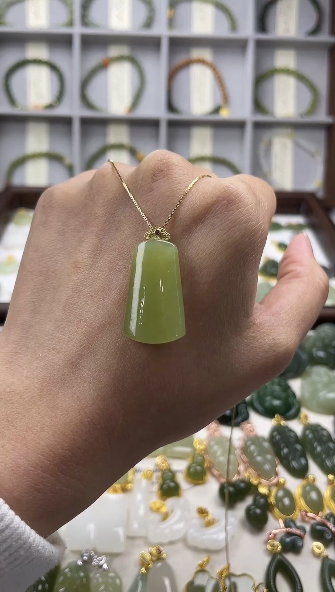 吊坠(不含链)银S925镶嵌和田玉吊坠(不含链) 银S925镶嵌 和田玉