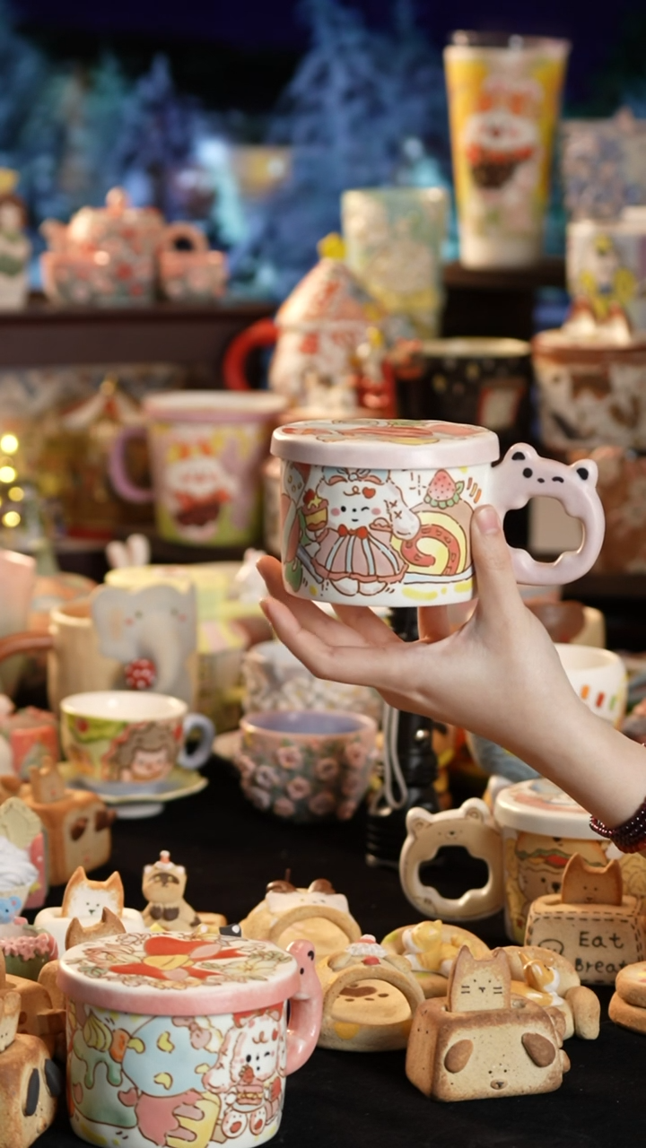 其他陶一**涡景德镇釉下彩手绘设计师款陶瓷