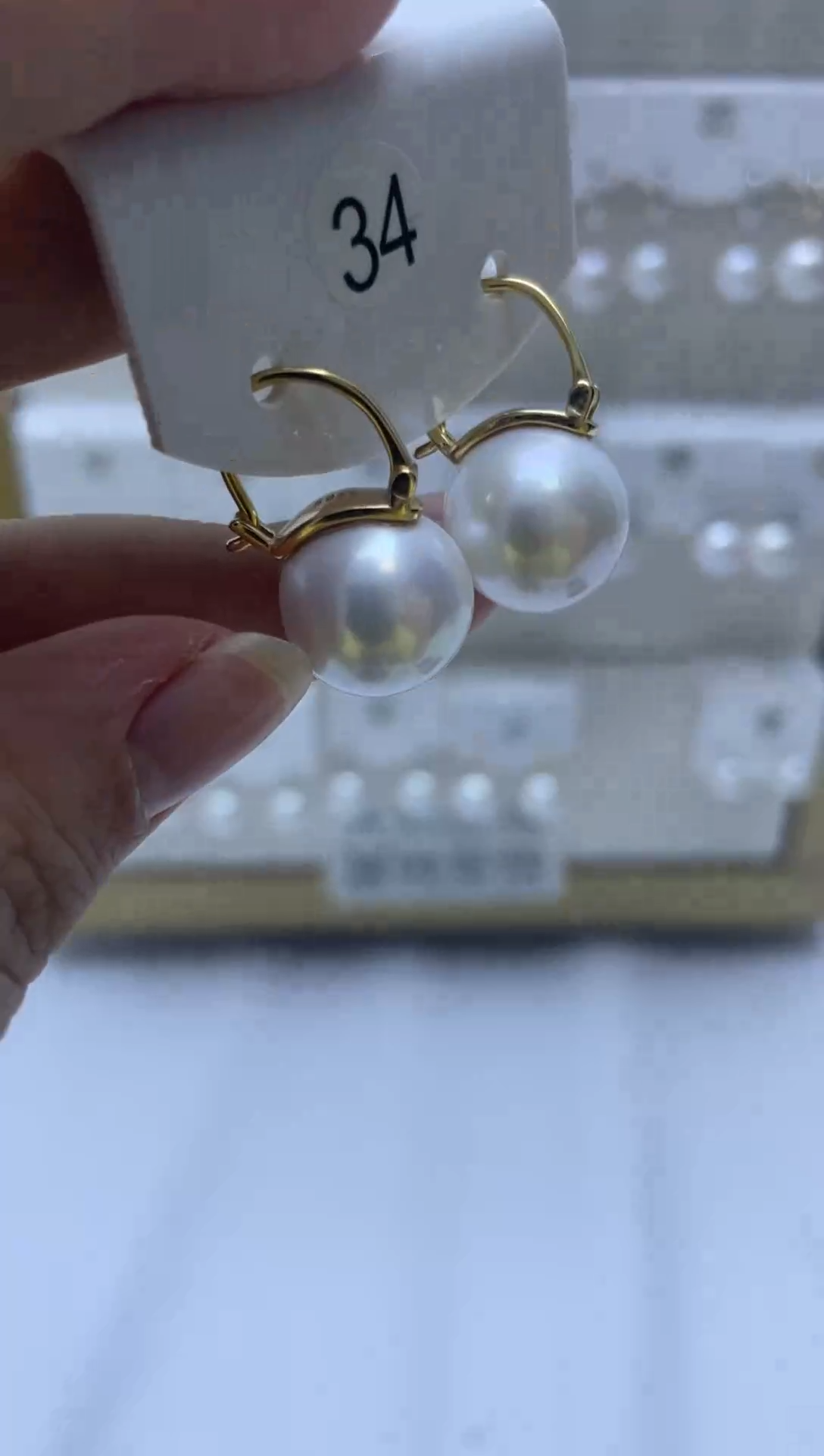 银S925镶嵌耳饰淡水珍珠34