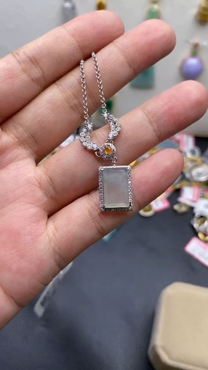 银S925镶嵌戒指翡翠1