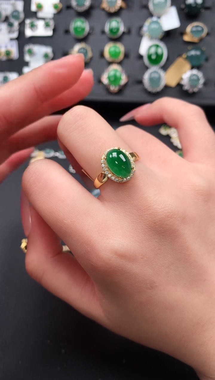 【闪购商品】翡翠戒指银S925镶嵌52141