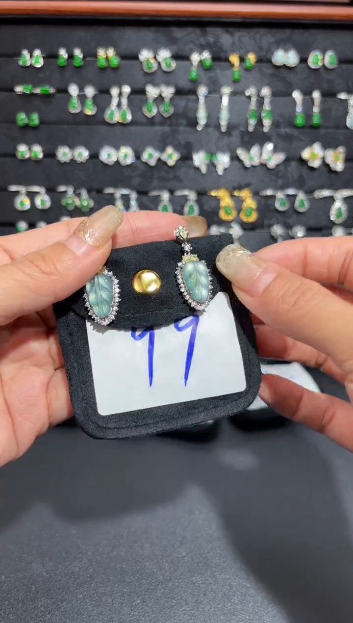 【闪购商品】翡翠颈饰银S925镶嵌叶子/支持复检/一件