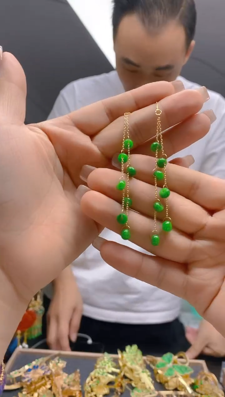 【闪购商品】翡翠耳饰合金407翡翠耳线