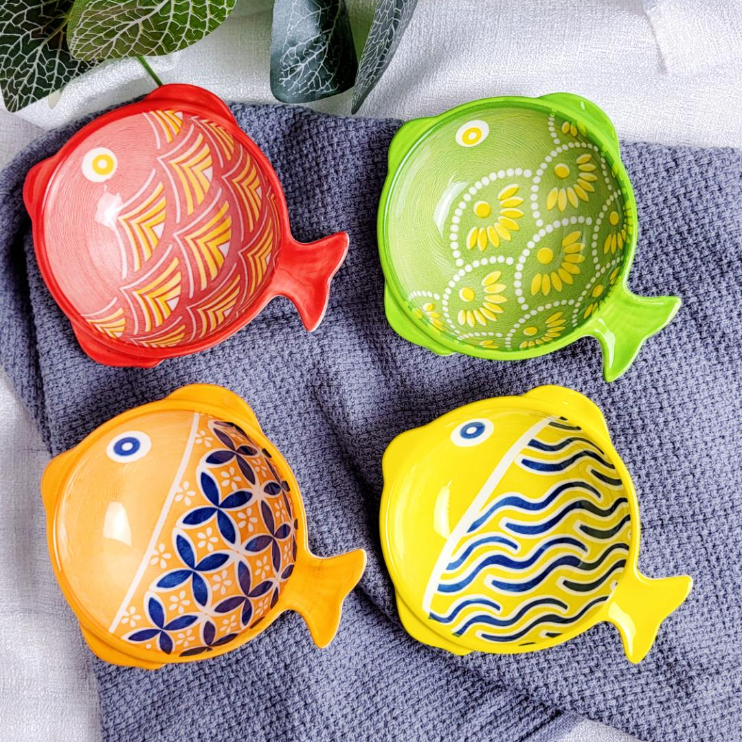 网红同款釉下彩酱料碟4个款式随机发货（不退不换 微瑕慎拍)