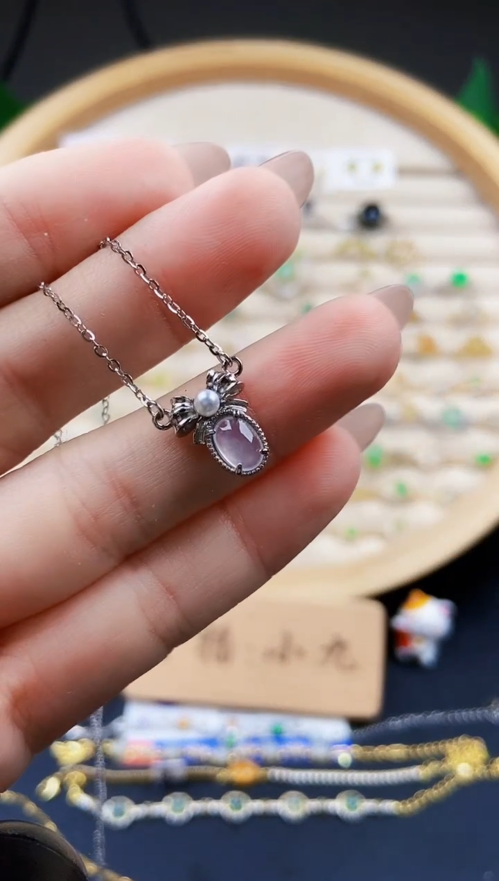 翡翠银S925镶嵌颈饰12