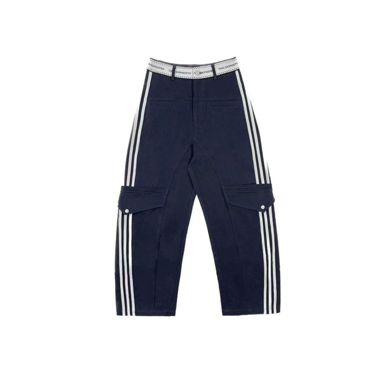 8907美式复古设计感休闲时尚镰刀裤百搭牛仔裤