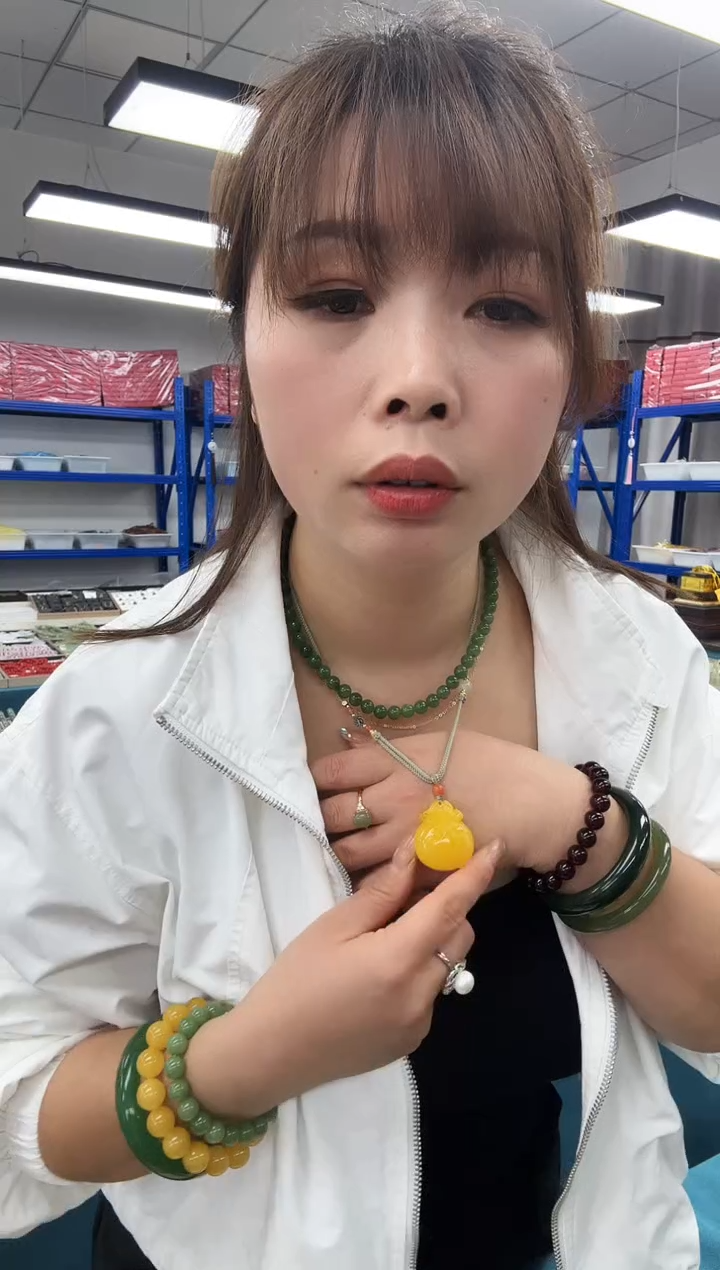 蜜蜡颈饰未镶嵌钱袋子福袋吊坠