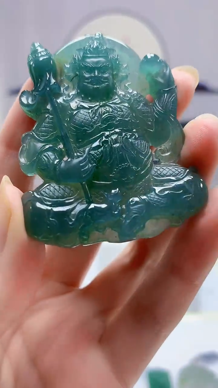 【闪购商品】定制翡翠未镶嵌4688zm-毛货赠珠链财神331