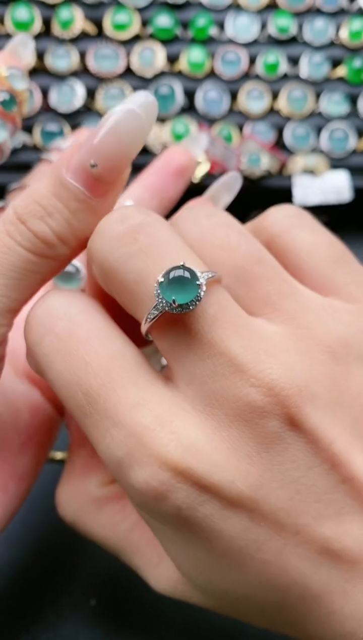 【闪购商品】翡翠戒指银S925镶嵌1111