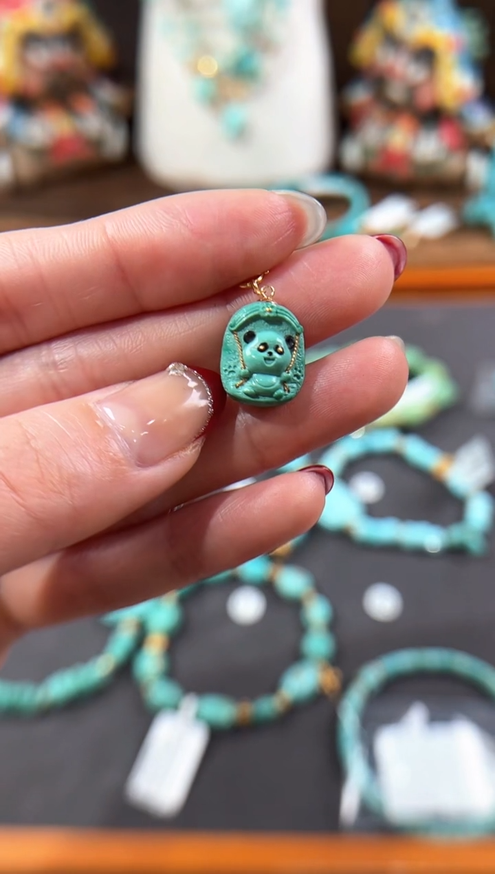 【闪购商品】绿松石提溜18K金镶嵌绿松石提溜