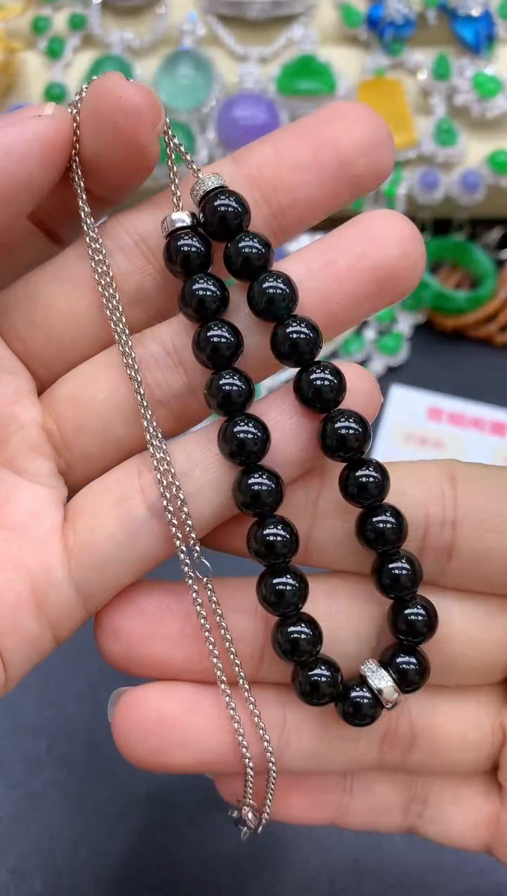 颈饰18K金镶嵌翡翠471-中国好珍宝