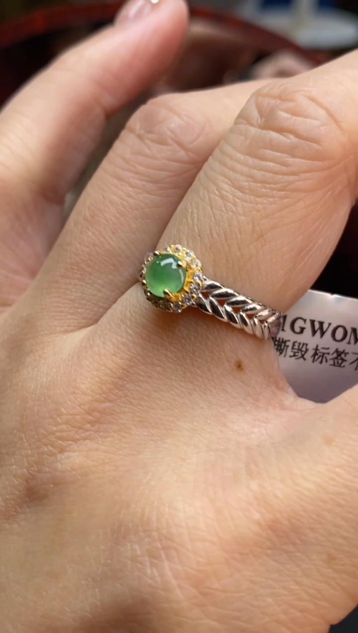 颈饰银S925镶嵌翡翠净货16187