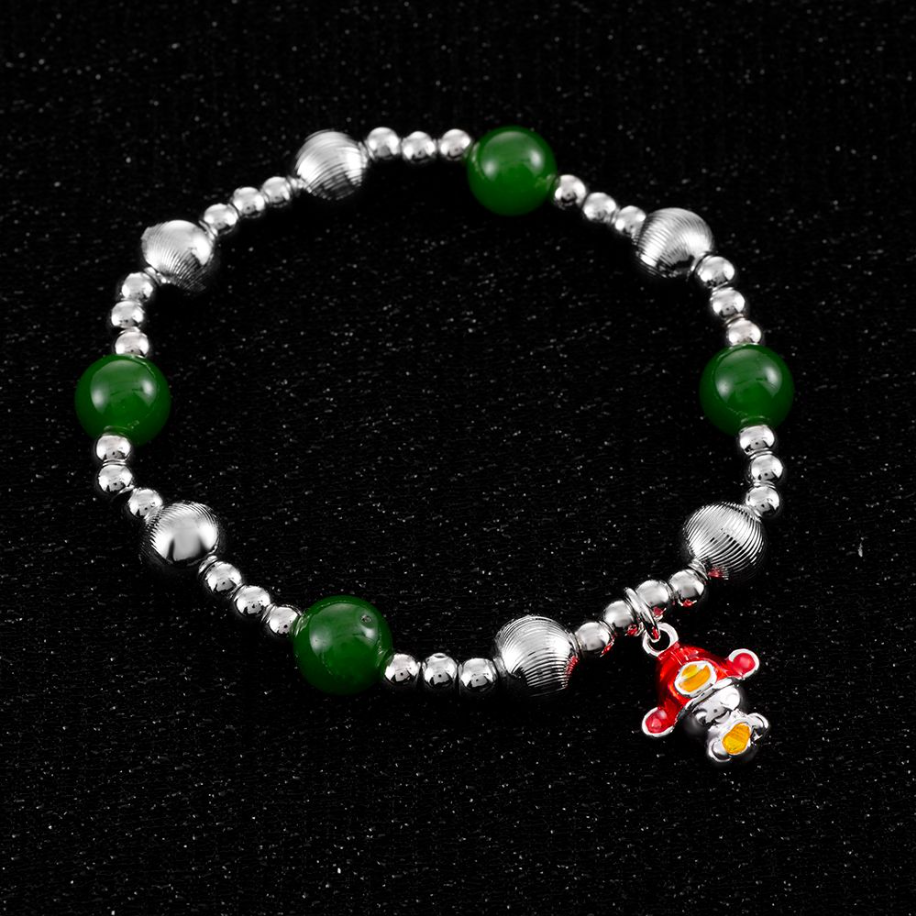 天然玉石珠宝 s925银 青痕叠韵 星辰垂露 手链 s0040