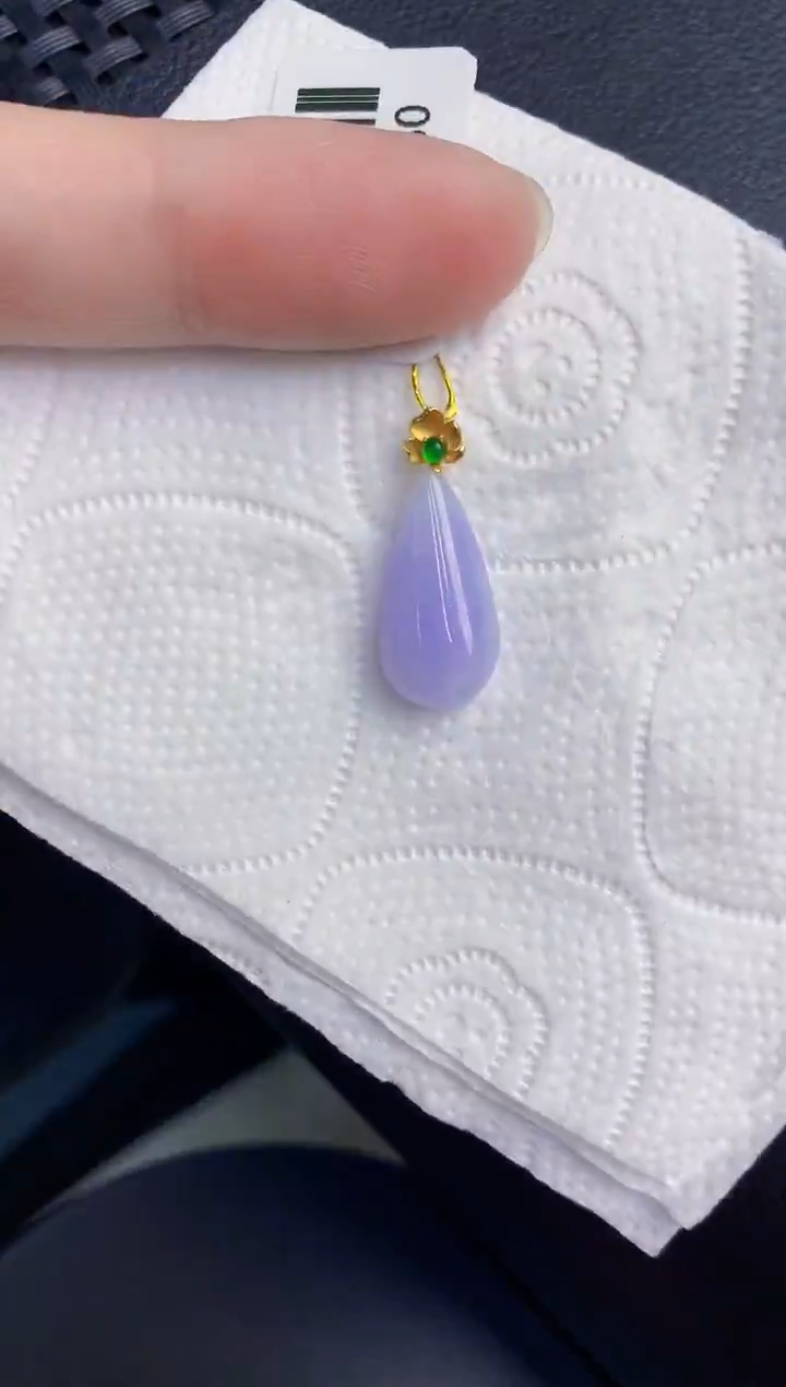 颈饰18K金镶嵌翡翠天然翡翠缅甸A货