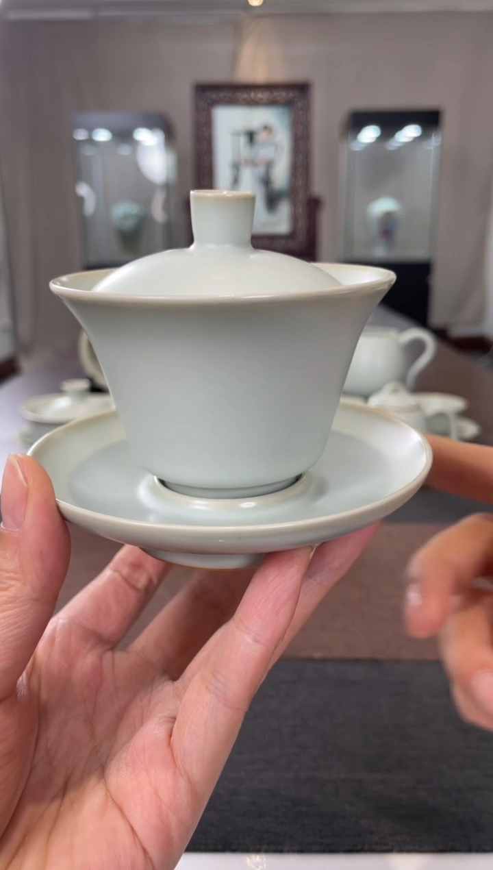 【闪购商品】杯子周泽堂天青青竹三才盖碗