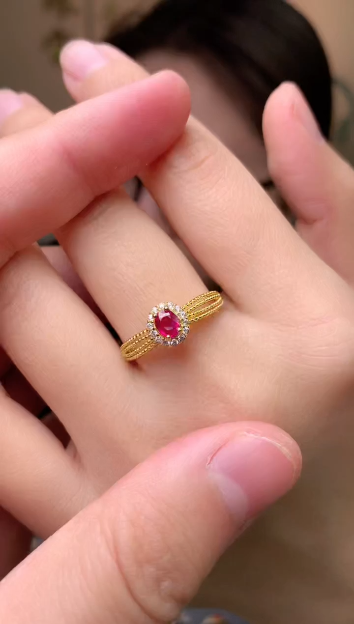 【闪购商品】红宝石戒指银S925镶嵌戒指