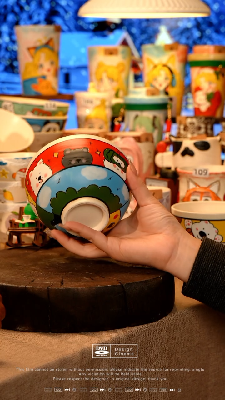 陶瓷019景德镇设计师款手工手绘高温陶瓷