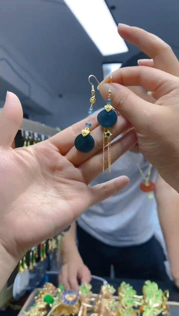 【闪购商品】翡翠耳饰合金0260翡翠耳钩