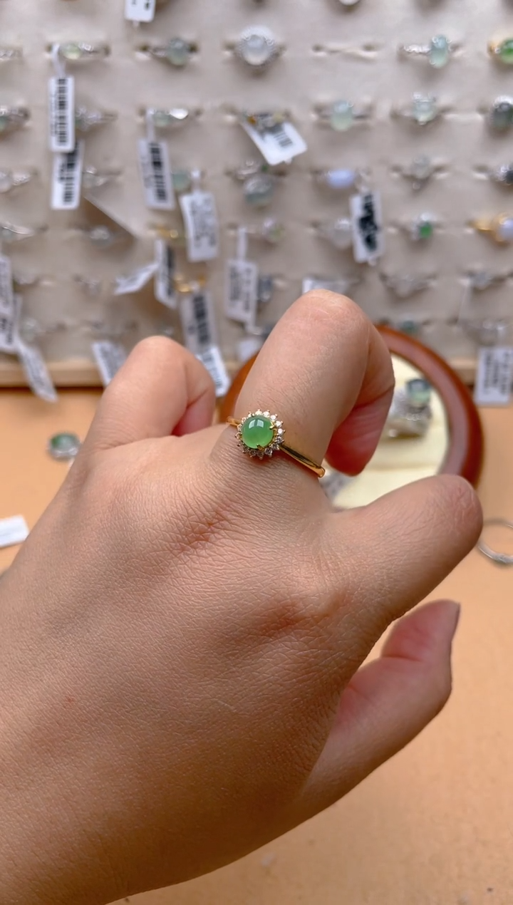 【闪购商品】翡翠戒指银S925镶嵌11111