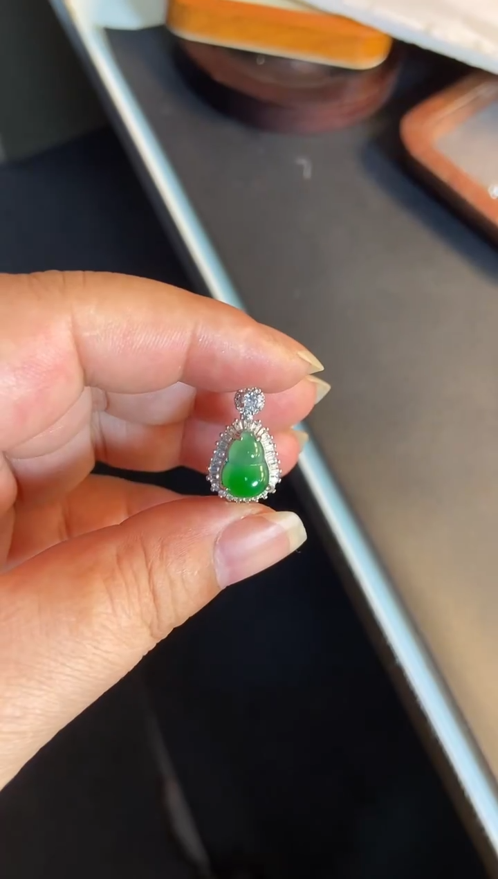 吊坠(不含链)银S925镶嵌翡翠1