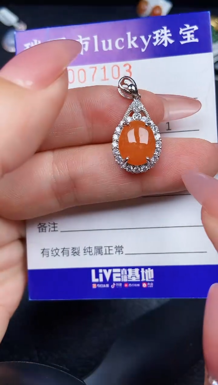 翡翠银S925镶嵌颈饰7103