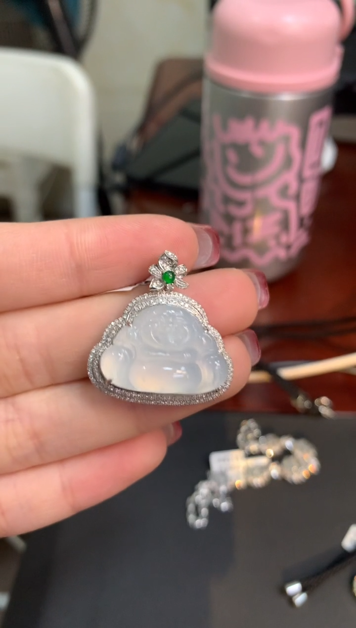 【闪购商品】翡翠吊坠(不含链)18K金镶嵌吊坠