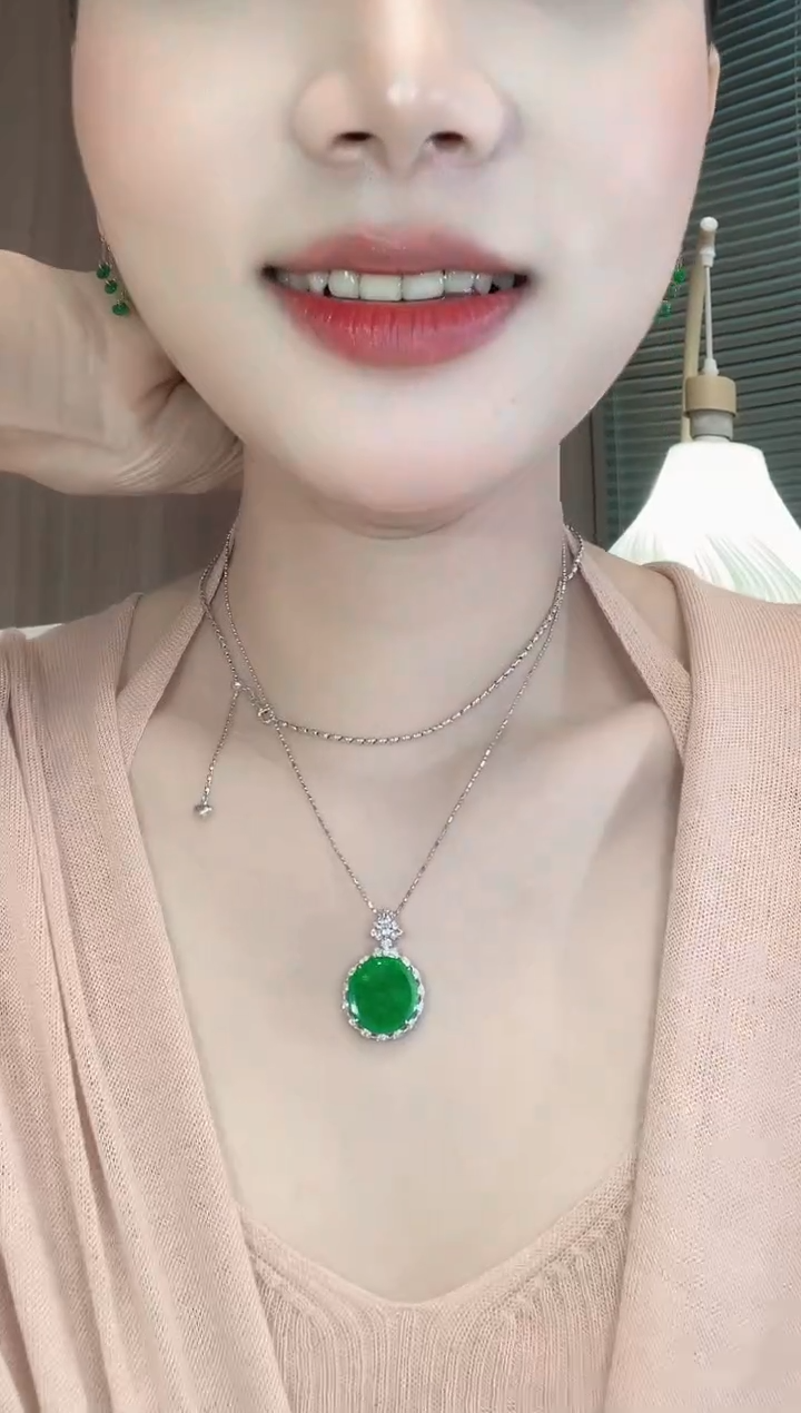 翡翠18K金镶嵌吊坠(不含链)A17 多样性发一件