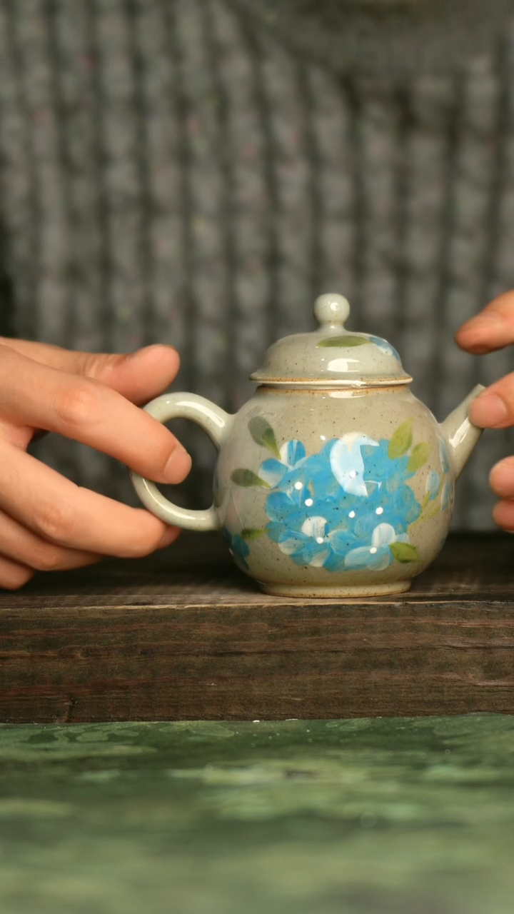 陶瓷青诗集手工手绘瓷器