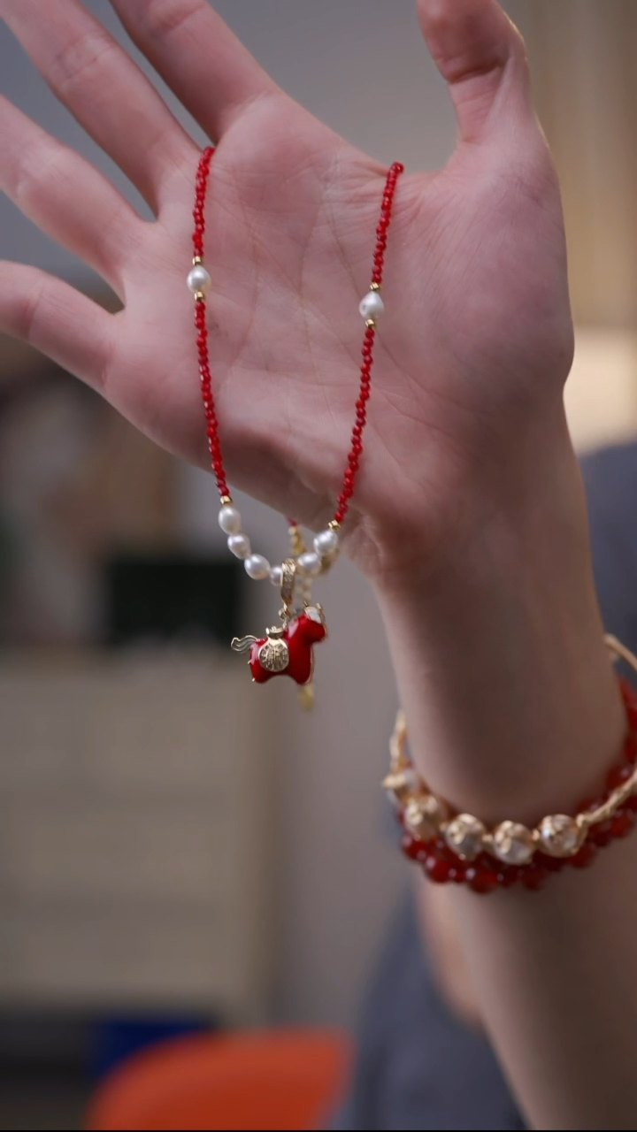 颈饰钛钢淡水珍珠马上有钱珍珠项链