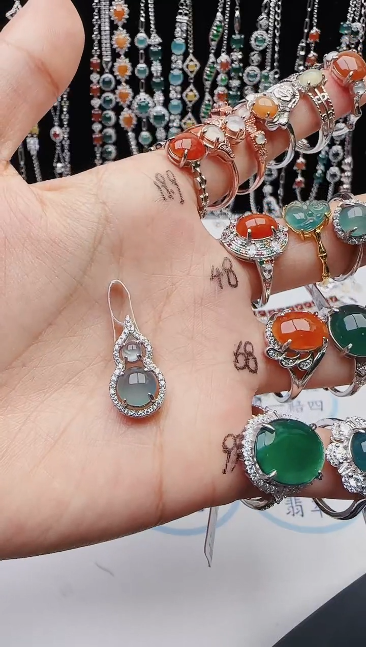 【闪购商品】翡翠戒指银S925镶嵌1111111111