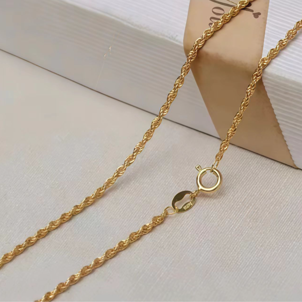 【sy】18K金进口百搭麻花链 长约45cm