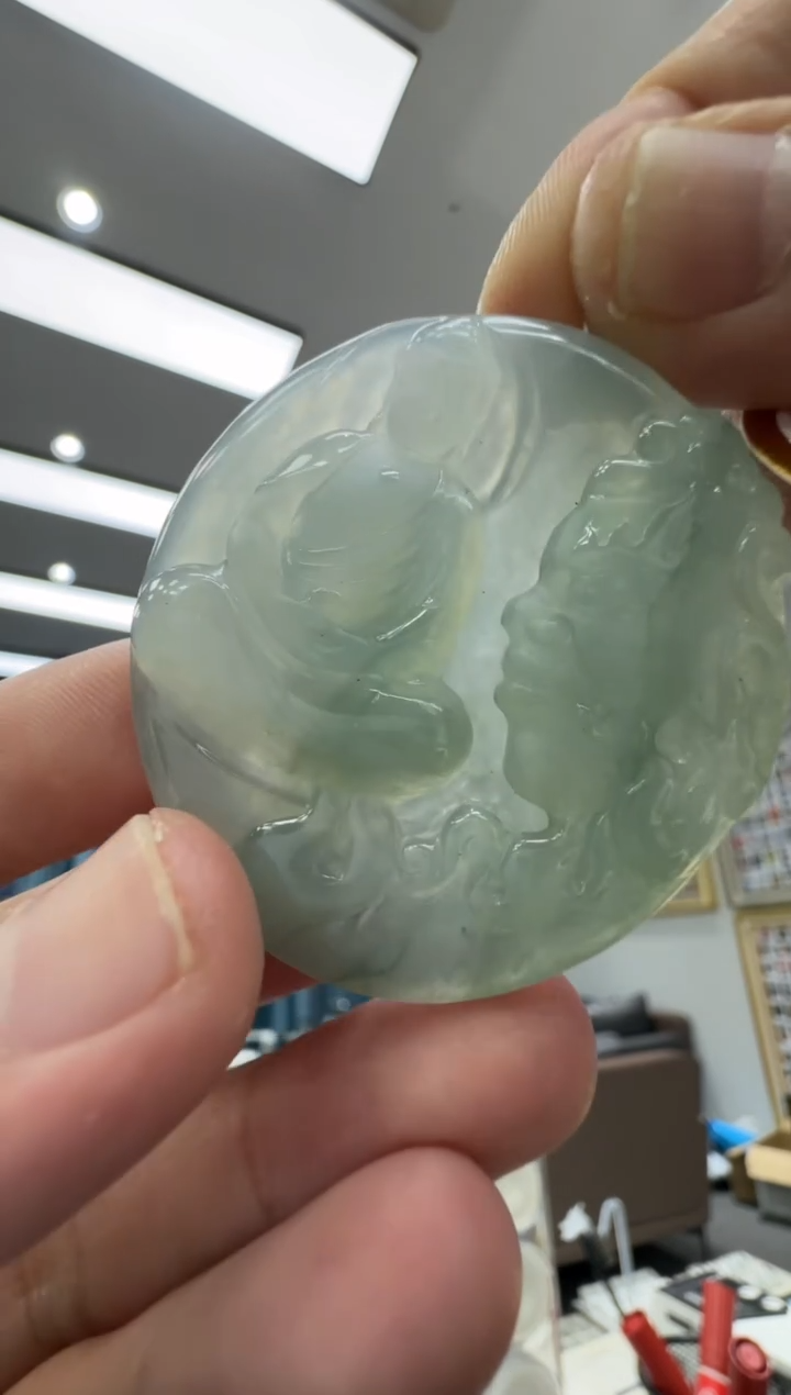 颈饰未镶嵌翡翠天然翡翠A货孤品一件