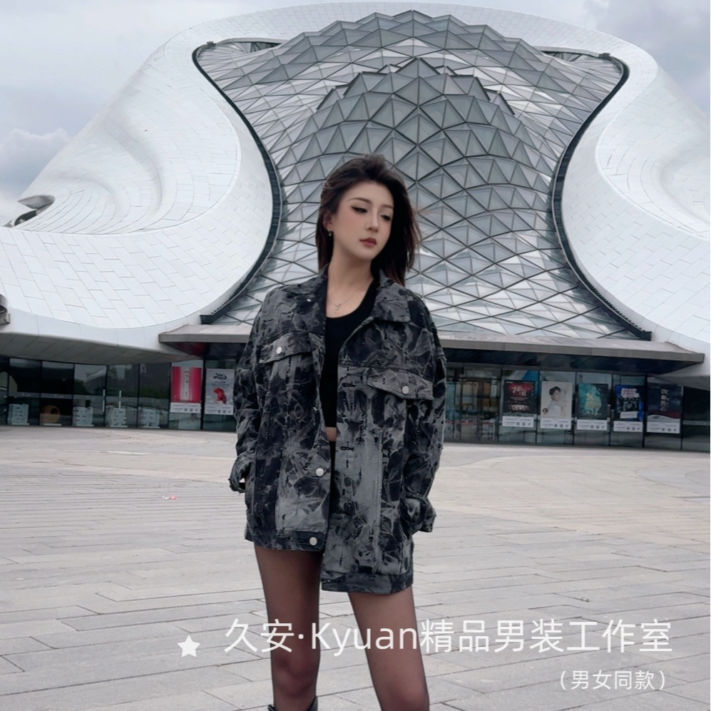 久安Kyuan—精品男装牛仔外套做旧磨边男友风网红