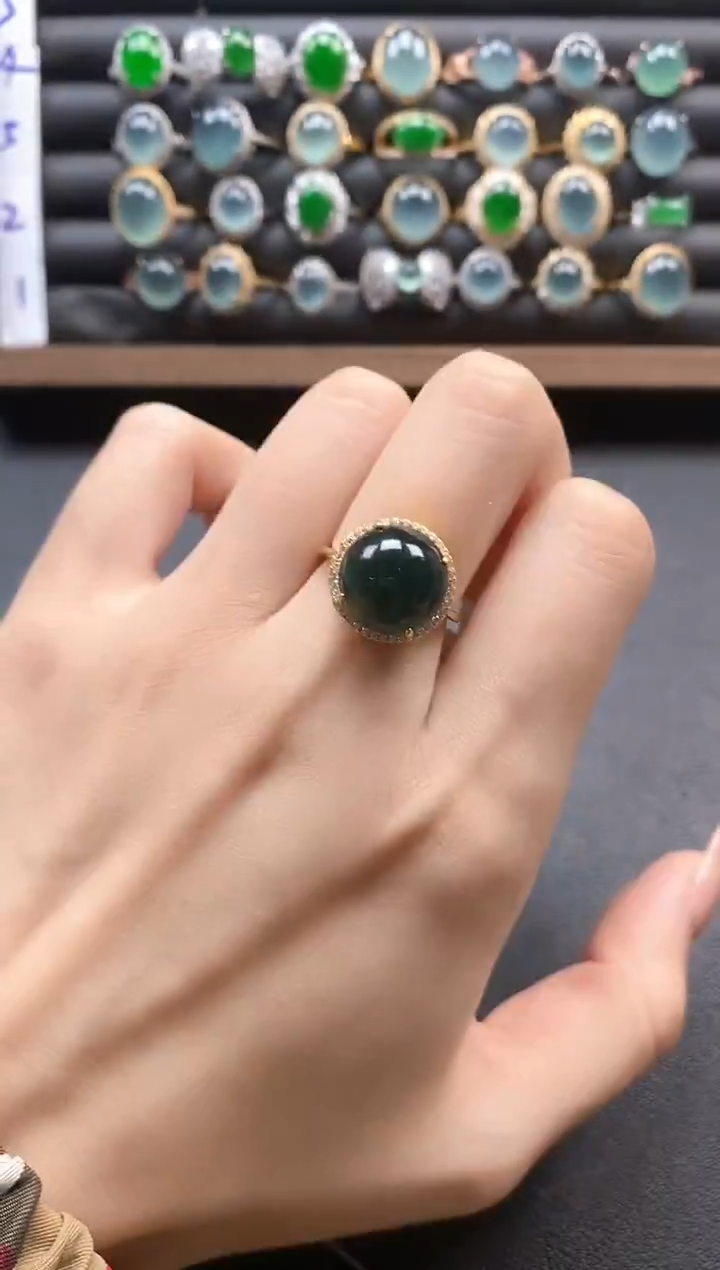 银S925镶嵌戒指翡翠51511