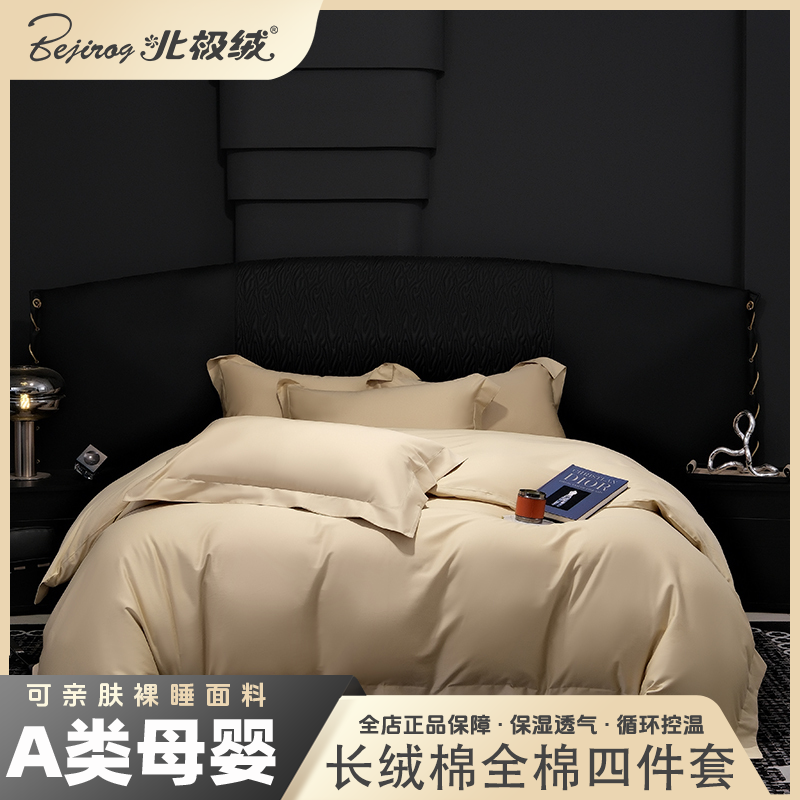bejirog/北极绒2025新款A类纯色100支长绒棉澳棉全棉四件套