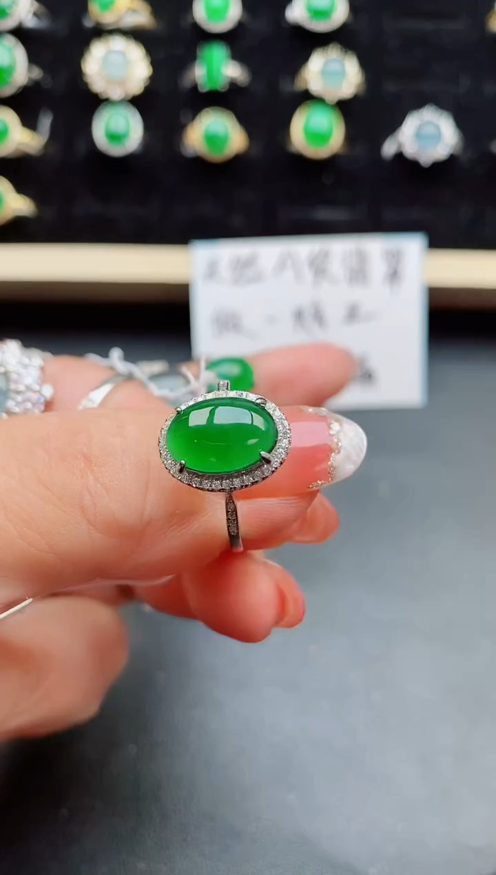 【闪购商品】翡翠戒指银S925镶嵌0580001