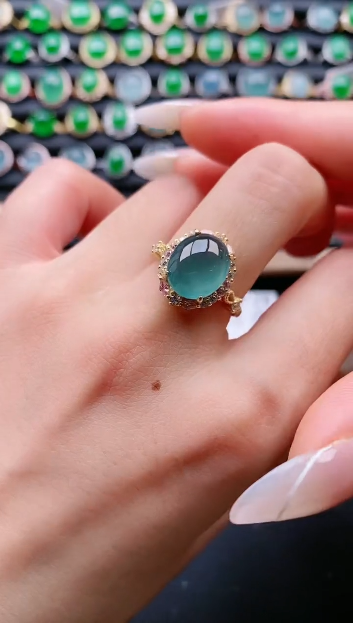 【闪购商品】翡翠戒指银S925镶嵌1111