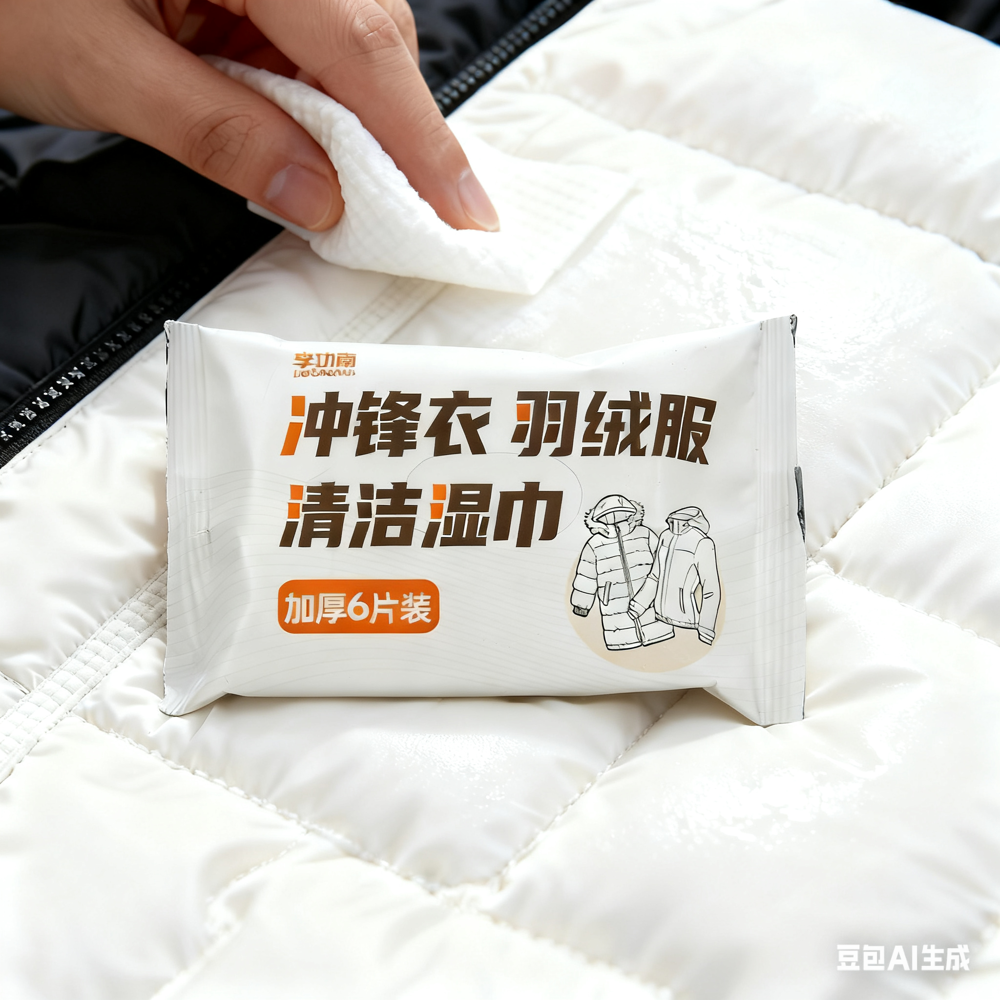 李功南加厚2包羽绒服清洁湿巾去污3D高摩擦无纺布可擦冲锋衣鞋靴