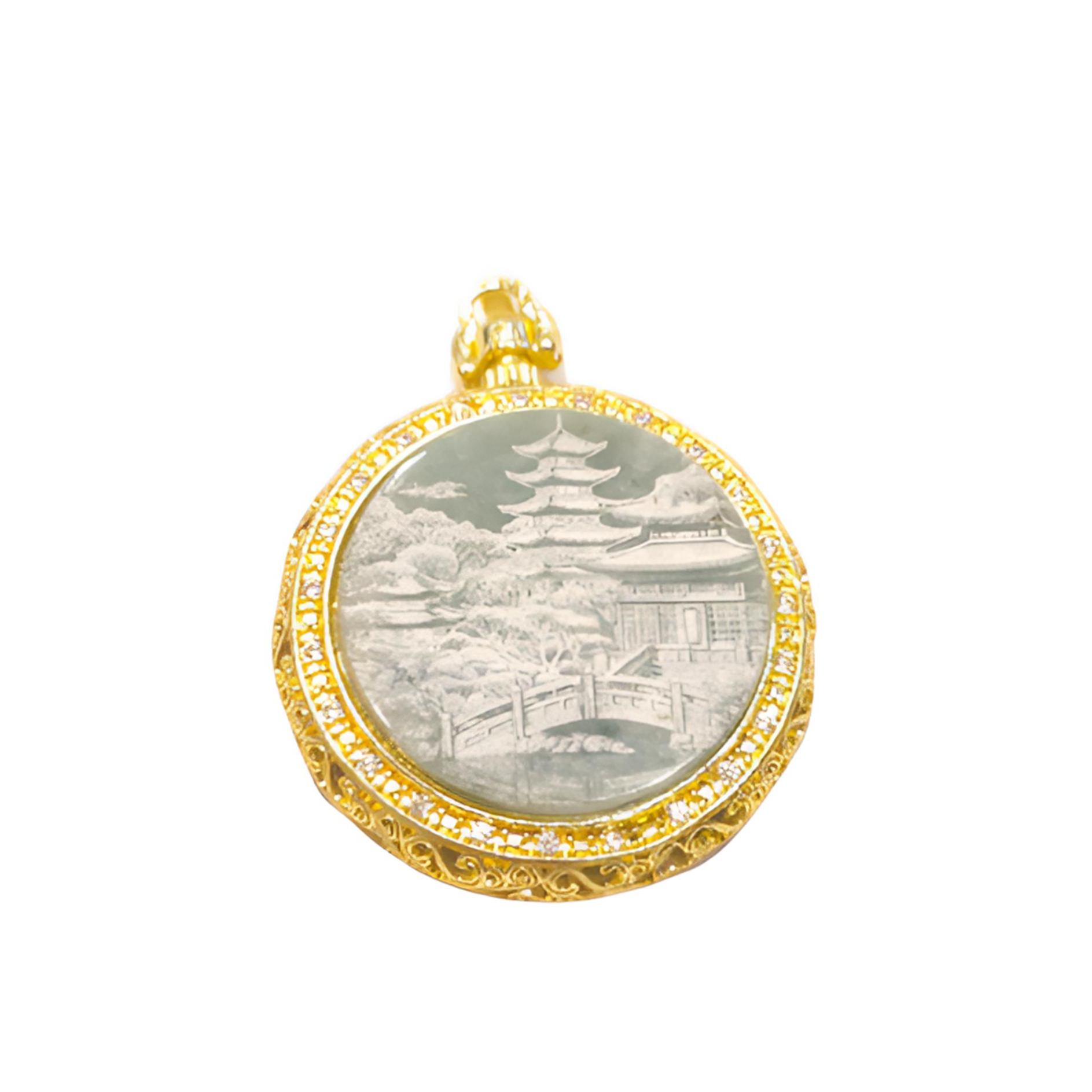 --高定珠宝天然翡翠山水吊坠XD181多样性只发其一