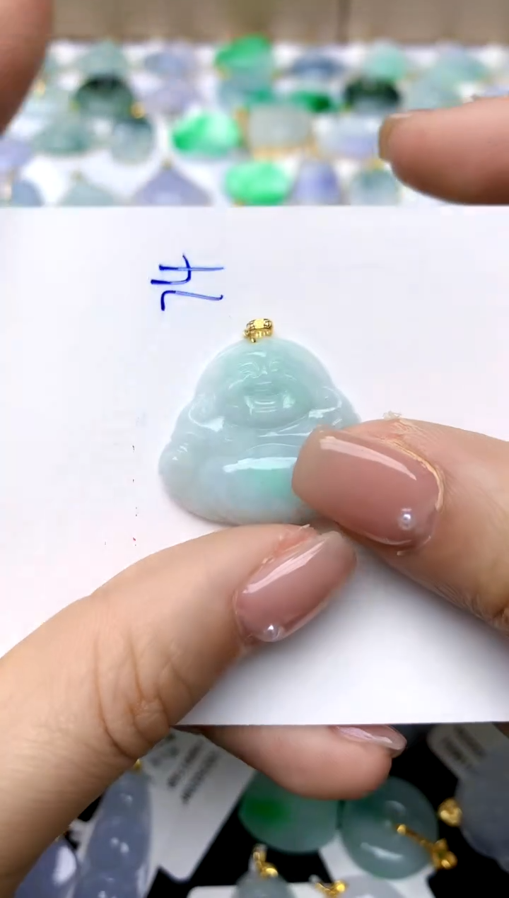 【闪购商品】翡翠颈饰18K金镶嵌74天然A货翡翠