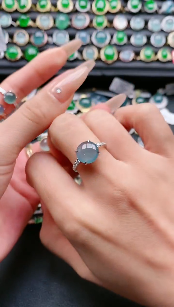 【闪购商品】翡翠戒指银S925镶嵌11111