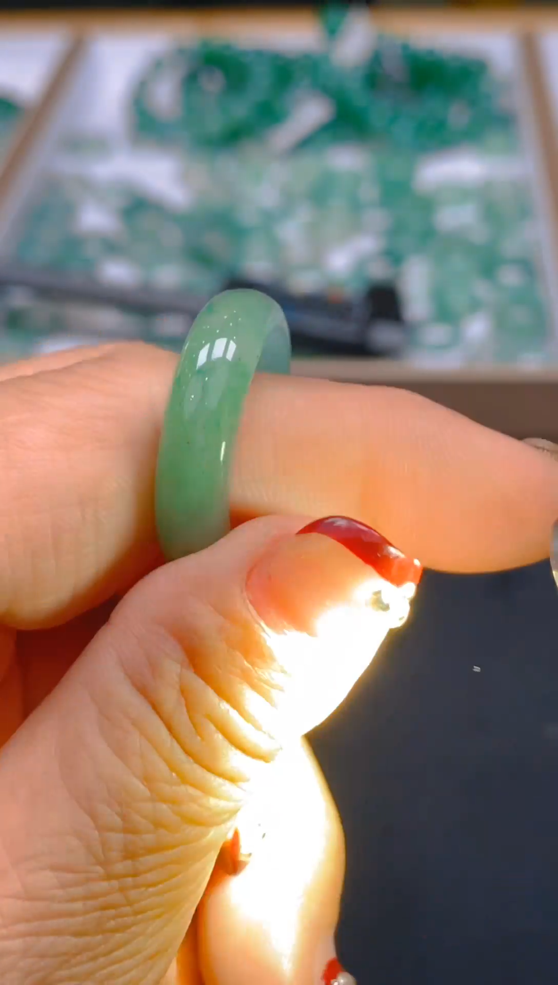 【闪购商品】石英质玉戒指未镶嵌冰美人非洲翠，官方质检发货051