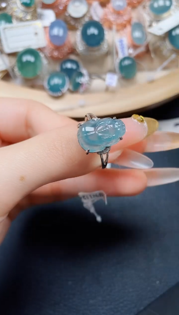 【闪购商品】翡翠戒指银S925镶嵌翡翠