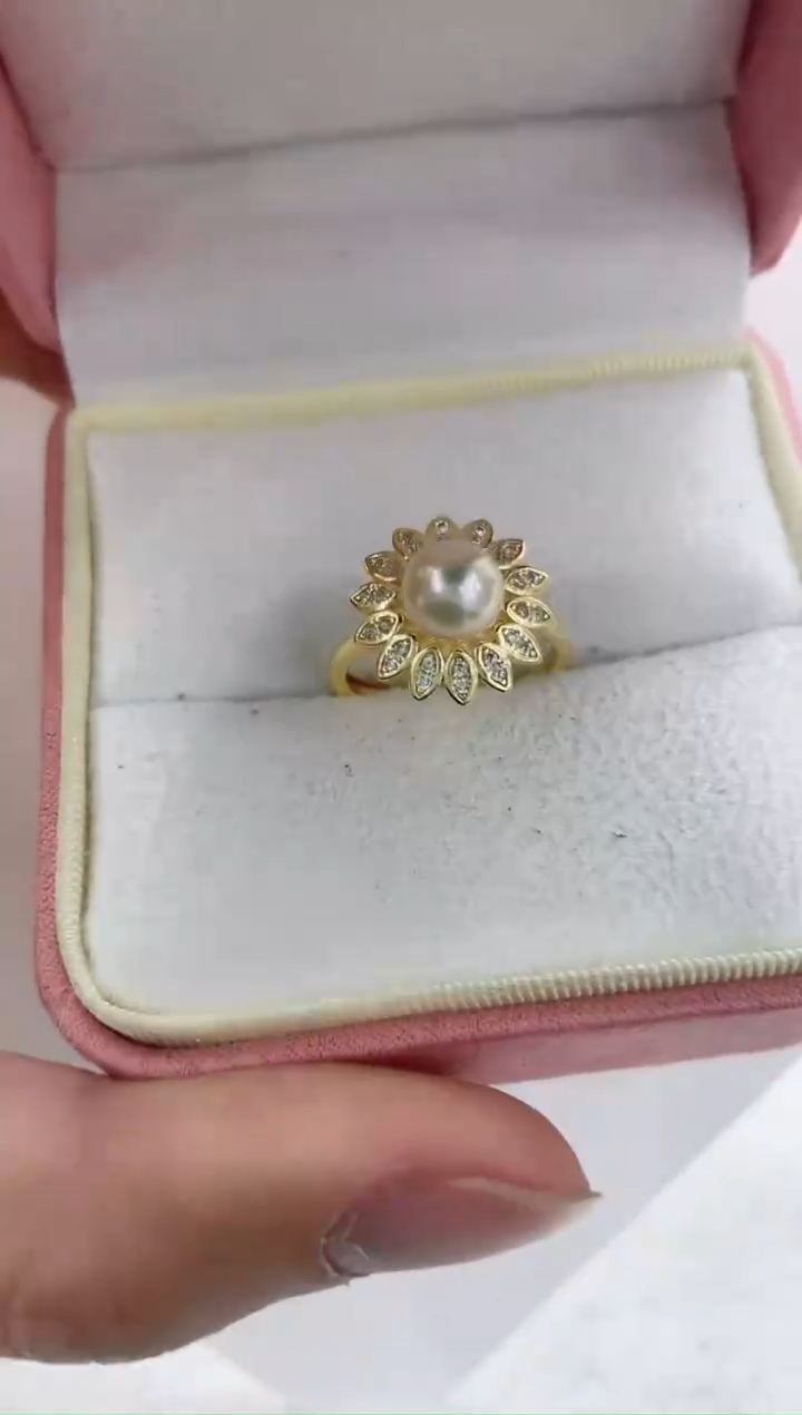 【闪购商品】海水珍珠戒指银S925镶嵌海水珍珠戒指