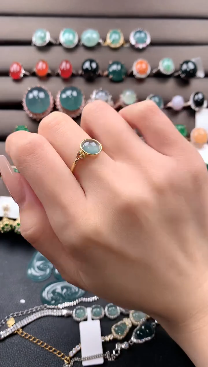 【闪购商品】翡翠戒指银S925镶嵌4324243